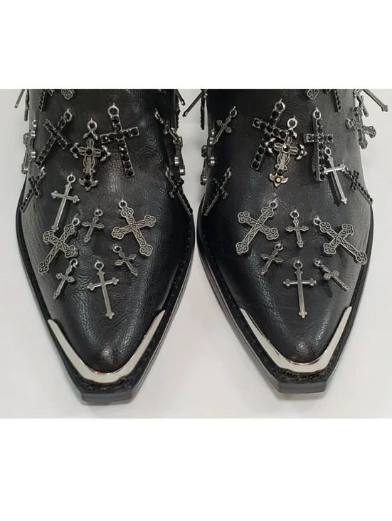 Dolls Kill WIDOW Cross Idol Worship Cowboy Boots, Size 9 *NEW & RARE!* - Picture 3 of 10